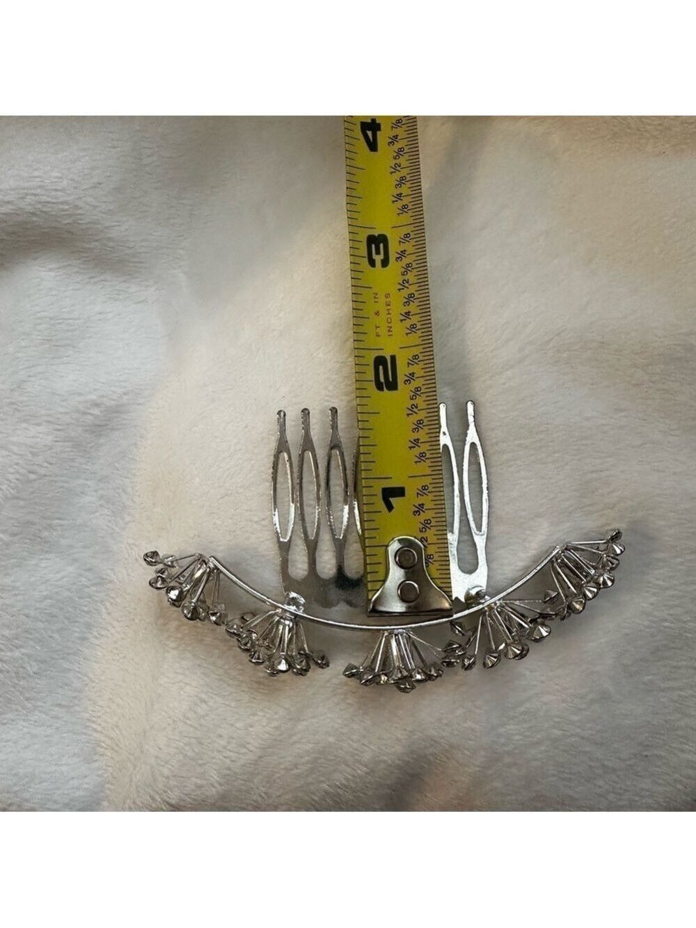 Silver Rhinestone Hair Comb Event Accessory - Picture 4 of 7